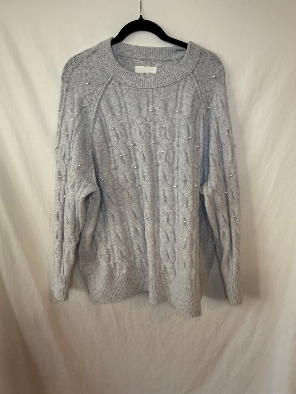 Aerie Gray Sweater with Pearl Details